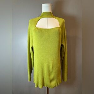 NWT! Ashley Stewart Green Cutout Mock Neck Sweater | Size 14/16 | Plus Size